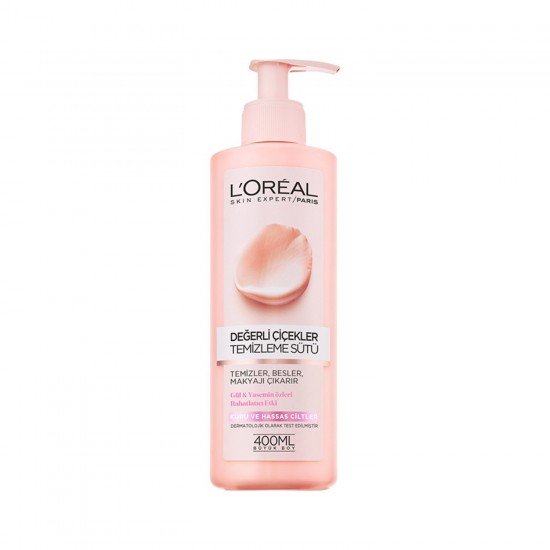 Loreal Paris Değerli Çiçekler Temizleme Sütü Kuru ve Hassas Ciltler 400 Ml Loreal Paris Değerli Çiçekler Temizleme Sütü Kuru ve Hassas Ciltler 400 Ml