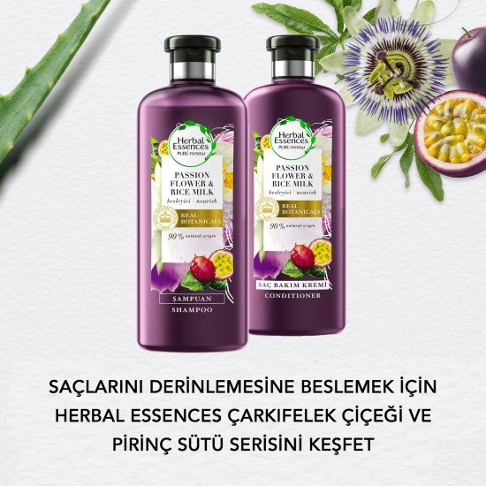 Herbal Essences Çarkıfelek Çiçeği ve Pirinç Sütü 360 Ml Saç Bakım Kremi