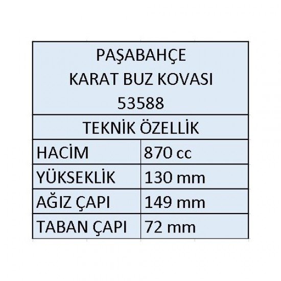 Paşabahçe 53588 Karat Cam Buz Kovası + Buz Maşası Paşabahçe 53588 Karat Cam Buz Kovası + Buz Maşası