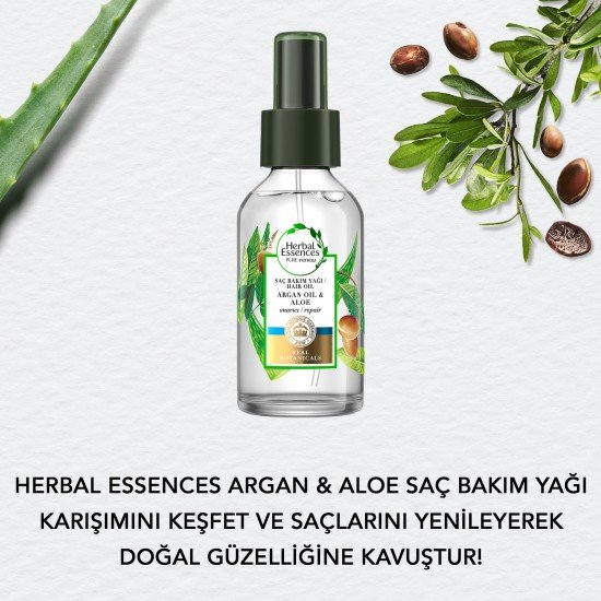 Herbal Saç Bakım Yağı Argan Oil & Aloe 100 Ml