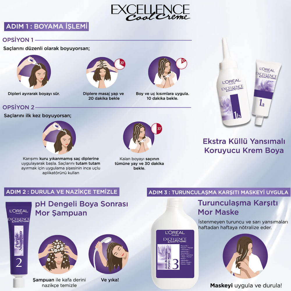 Loreal Paris Excellence Cool Creme Saç Boyası 5.11 Ekstra Küllü Açık