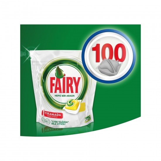Fairy Hepsi Bir Arada Bulaşık Makinesi Deterjanı Kapsülü Limon Kokulu 100 Yıkama