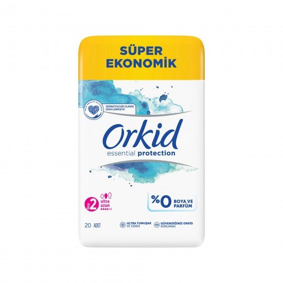 Orkid Essentials Protection Hijyenik Ped Süper Ekonomik Paket Uzun 20 Adet Orkid Essentials Protection Hijyenik Ped Süper Ekonomik Paket Uzun 20 Adet