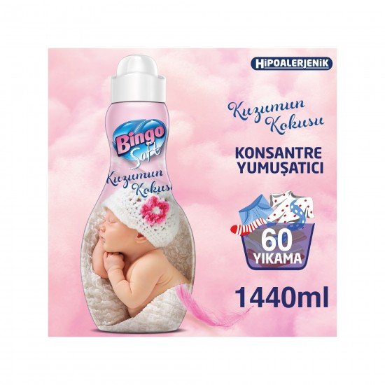 Bingo Soft Konsantre Çamaşır Yumuşatıcısı Canım Kızım 1440 ml 60 Yıkama Bingo Soft Konsantre Çamaşır Yumuşatıcısı Canım Kızım 1440 ml 60 Yıkama