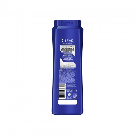 Clear Men Cool Sport Menthol Erkekler İçin Şampuan 600 ML Clear Men Cool Sport Menthol Erkekler İçin Şampuan 600 ML