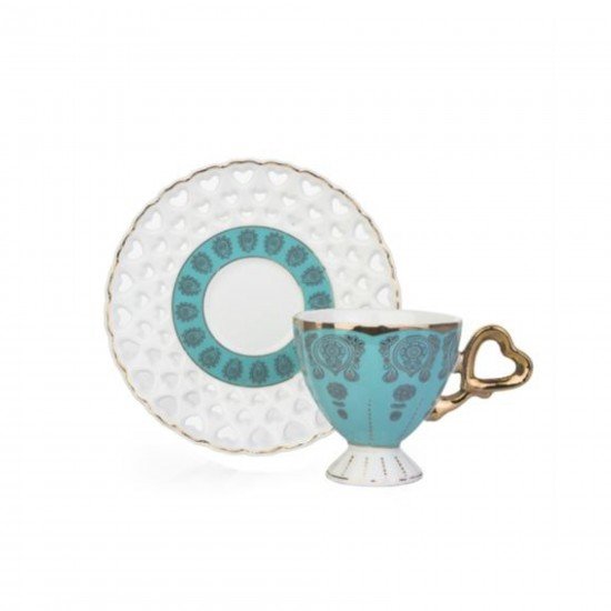 Acar Plus Kahve Takımı Kalp Kulplu 6 Lı Acar Plus Kahve Takımı Kalp Kulplu 6 Lı