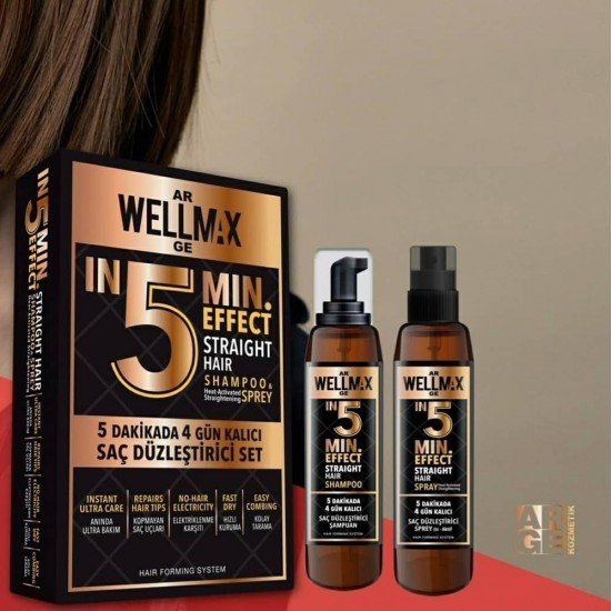 Wellmax Saç Düzleştirici Set 5 dakikada 4 gün Boyunca Dümdüz Ve Bakımlı Saçlar