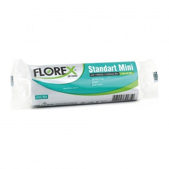 Florex Standart Mini Boy Çöp Torbası Şeffaf 40 Adet 40 X 45 Cm 1 Koli 50 Rulo Florex Standart Mini Boy Çöp Torbası Şeffaf 40 Adet 40 X 45 Cm 1 Koli 50 Rulo