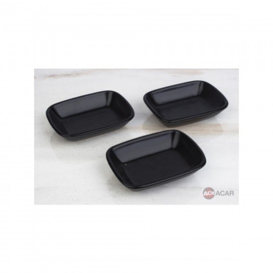 Acar Kayık Tabak Dikdortgen 15 Cm Mat Siyah Acar Kayık Tabak Dikdortgen 15 Cm Mat Siyah