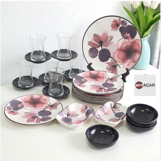 Acar Lüx Seramik Velvet Model 25 Parça Kahvaltı Takımı Acar Lüx Seramik Velvet Model 25 Parça Kahvaltı Takımı