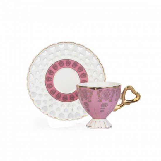 Acar Plus Kahve Takımı Kalp Kulplu 6 Lı Acar Plus Kahve Takımı Kalp Kulplu 6 Lı