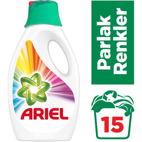 Ariel 15 Yıkama Sıvı Çamaşır Deterjanı Parlak Renkler