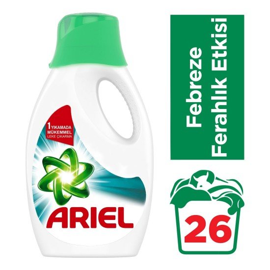 Ariel 26 Yıkama Sıvı Çamaşır Deterjanı Febreze Ferahlık Etkisi 1.69 Lt