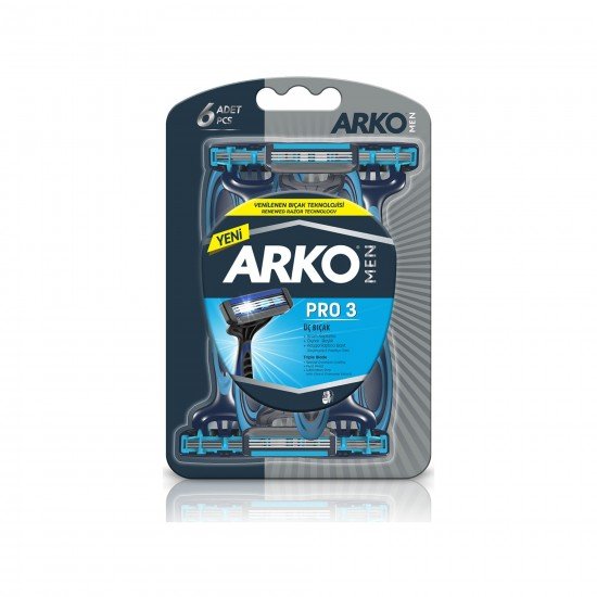 Arko Men Pro 3 Bıçaklı Tıraş Bıçağı 6 Lı