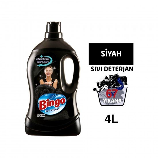 Bingo Siyah Sıvı Bakım Çamaşır Deterjanı 4 lt