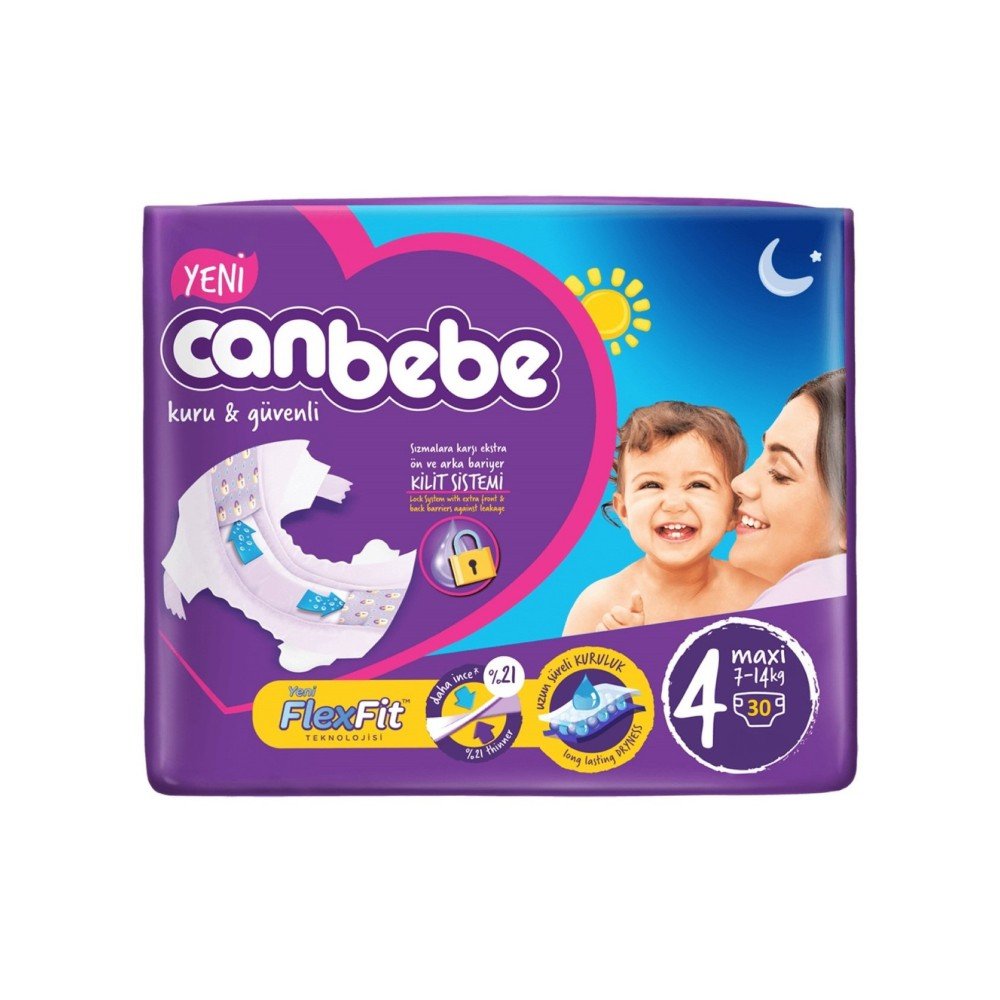 Canbebe Bebek Bezi 4 Numara 30 Adet Maxi Jumbo Paket