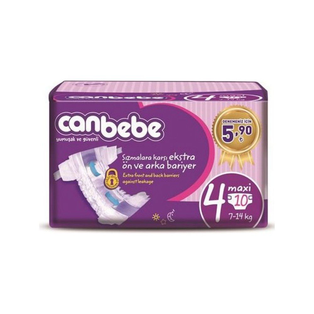 Canbebe Bebek Bezi Deneme Paketi 4 Beden 10�lu