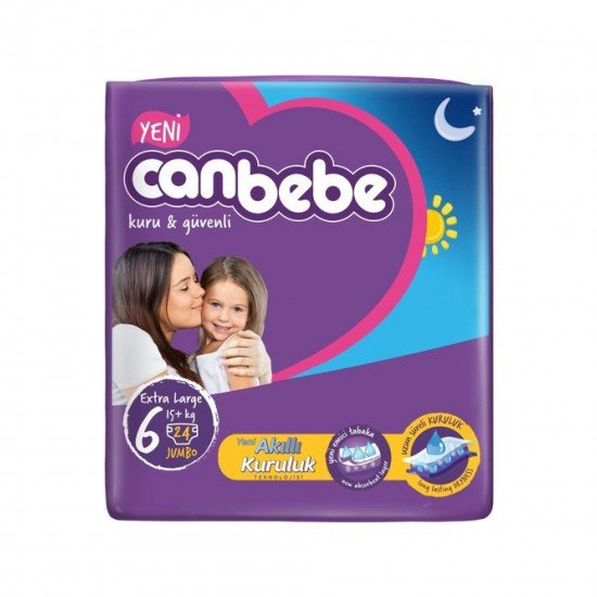 Canbebe Bebek Bezi Jumbo 6 Beden 24lü Canbebe Bebek Bezi Jumbo 6 Beden 24lü