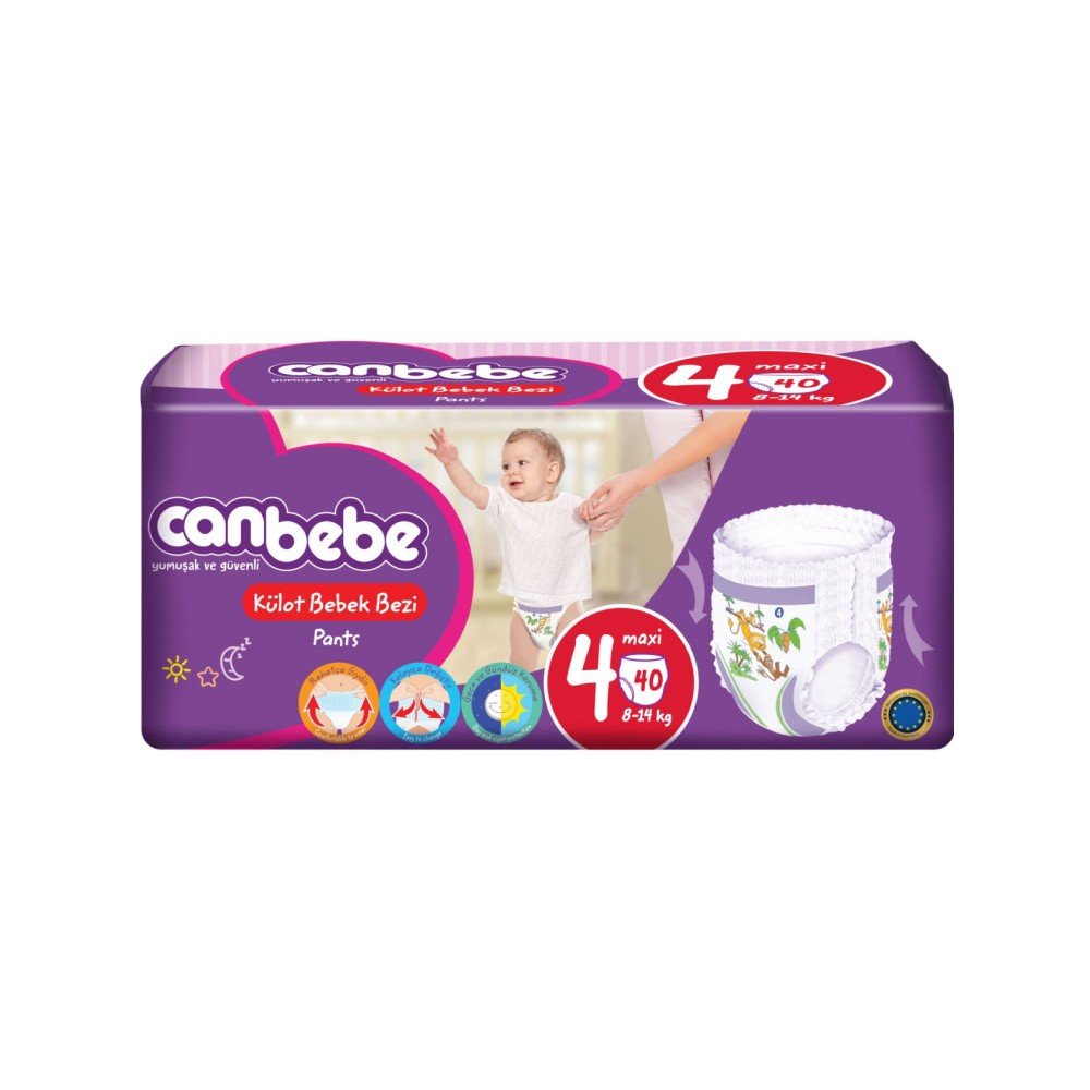 Canbebe Külot Bebek Bezi 4 Numara Maxi 40�lı
