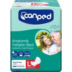 Canped Anatomik Hasta Bezi Büyük Boy L 8 Adet Canped Anatomik Hasta Bezi Büyük Boy L 8 Adet