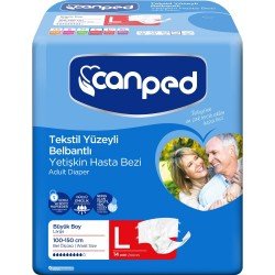 Canped Belbantlı Hasta Bezi Eko Büyük Boy L 14 Adet Canped Belbantlı Hasta Bezi Eko Büyük Boy L 14 Adet