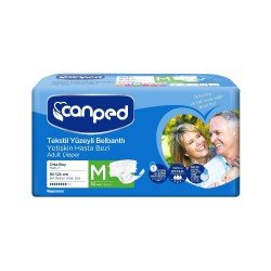 Canped Belbantlı Tekstil Yüzeyli Hasta Bezi Medium 30'lu Canped Belbantlı Tekstil Yüzeyli Hasta Bezi Medium 30'lu