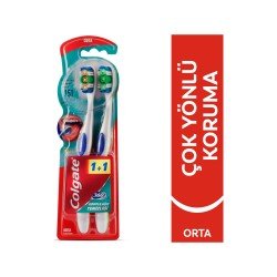 Colgate 360 Komple Ağız Temizliği Diş Fırçası Orta 1+1 Colgate 360 Komple Ağız Temizliği Diş Fırçası Orta 1+1