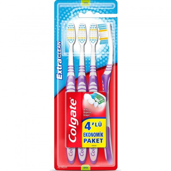 Colgate Extra Clean Orta Diş Fırçası 4lü