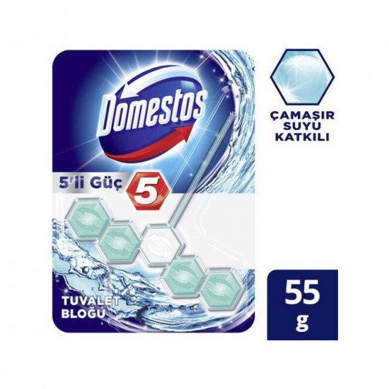 Domestos 5li Güç Çamaşır Suyu Katkılı Tuvalet Bloğu 55 gr