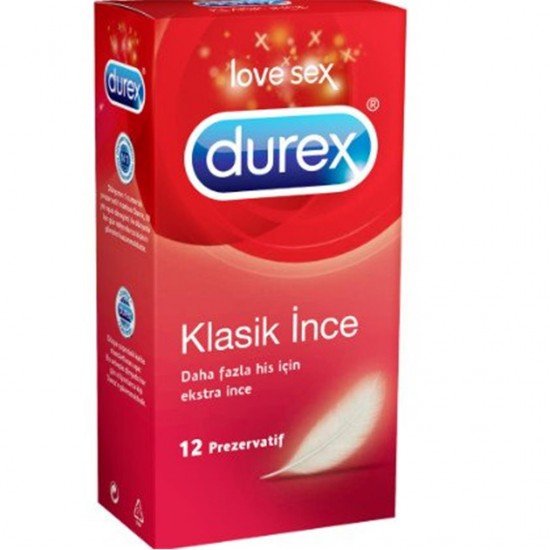 Durex Klasik İnce Prezervatif 12li