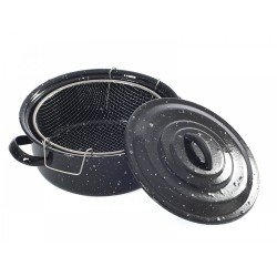  Essan Kapaklı Emaye Kızartma Tenceresi Fritöz 