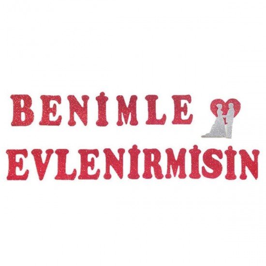 Eva Kırmızı Simli Benimle Evlenir Misin Flama