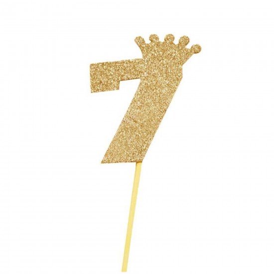 Eva Taclı Rakam 7 Gold 20 cm Eva Taclı Rakam 7 Gold 20 cm
