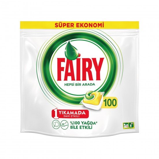 Fairy Hepsi Bir Arada Bulaşık Makinesi Deterjanı Kapsülü Limon Kokulu 100 Yıkama