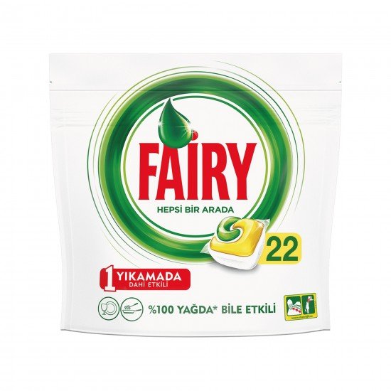 Fairy Hepsi Bir Arada Bulaşık Makinesi Deterjanı Kapsülü Limon Kokulu 22 Yıkama