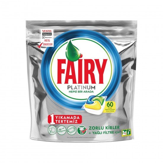 Fairy Platinum Bulaşık Makinesi Deterjanı Kapsülü Limon Kokulu 60 Yıkama