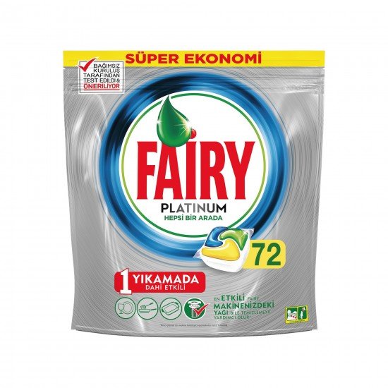 Fairy Platinum Bulaşık Makinesi Deterjanı Kapsülü Limon Kokulu 72 Yıkama