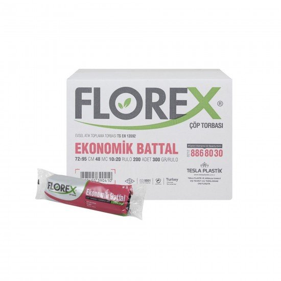 Florex Ekonomik Battal Çöp Torbası Siyah 10 Adet 72 X 95 Cm 1 Koli 20 Rulo Florex Ekonomik Battal Çöp Torbası Siyah 10 Adet 72 X 95 Cm 1 Koli 20 Rulo