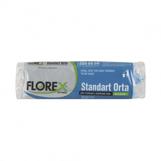 Florex Standart Orta Boy Çöp Torbası 20 Adet 55 X 60 Cm 1 Koli 50 Rulo Florex Standart Orta Boy Çöp Torbası 20 Adet 55 X 60 Cm 1 Koli 50 Rulo