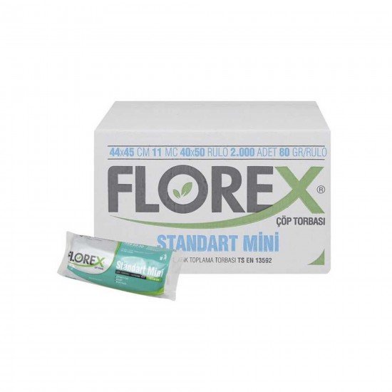 Florex Standart Mini Boy Çöp Torbası Şeffaf 40 Adet 40 X 45 Cm 1 Koli 50 Rulo Florex Standart Mini Boy Çöp Torbası Şeffaf 40 Adet 40 X 45 Cm 1 Koli 50 Rulo