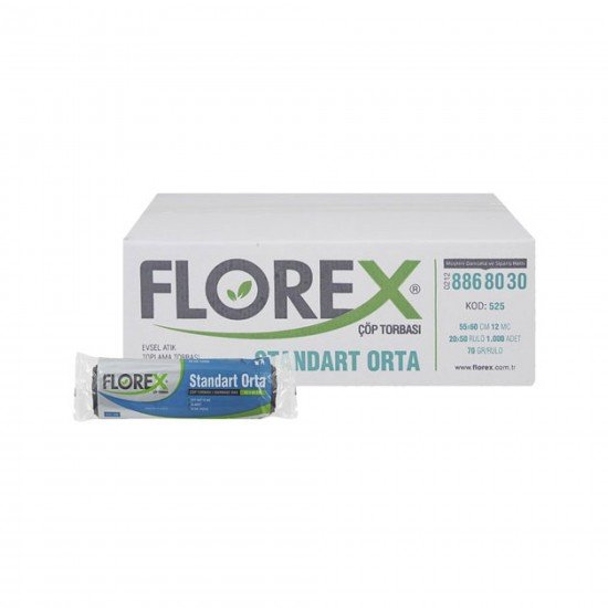 Florex Standart Orta Boy Çöp Torbası 20 Adet 55 X 60 Cm 1 Koli 50 Rulo Florex Standart Orta Boy Çöp Torbası 20 Adet 55 X 60 Cm 1 Koli 50 Rulo