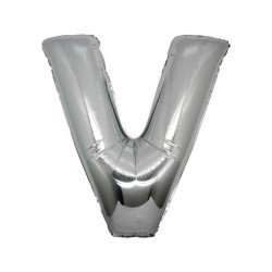Folyo Balon Harf V Gümüş 40 İnc 100 Cm Folyo Balon Harf V Gümüş 40 İnc 100 Cm