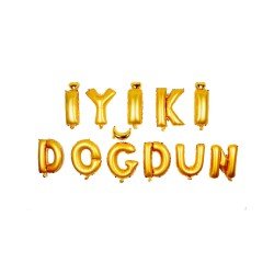 Folyo Balon İyiki Doğdun Set Gold 16 İnc Folyo Balon İyiki Doğdun Set Gold 16 İnc