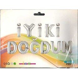 Folyo Balon İyiki Doğdun Set Gümüş Folyo Balon İyiki Doğdun Set Gümüş