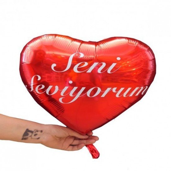 Folyo Balon Kalp 18 inç Kırmızı Seni Seviyorum