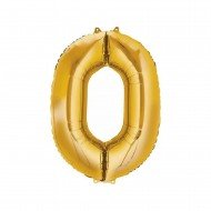 Folyo Balon Rakam 0 Gold 40 İnc 100 Cm Folyo Balon Rakam 0 Gold 40 İnc 100 Cm