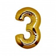 Folyo Balon Rakam 3 Gold 40 İnc 100 Cm Folyo Balon Rakam 3 Gold 40 İnc 100 Cm