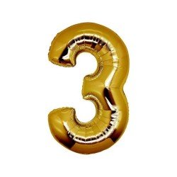 Folyo Balon Rakam 3 Gold 40 İnc 100 Cm Folyo Balon Rakam 3 Gold 40 İnc 100 Cm