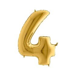 Folyo Balon Rakam 4 Gold 40 İnc 100 Cm Folyo Balon Rakam 4 Gold 40 İnc 100 Cm