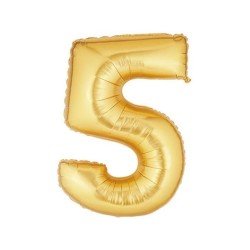 Folyo Balon Rakam 5 Gold 40 İnc 100 Cm Folyo Balon Rakam 5 Gold 40 İnc 100 Cm